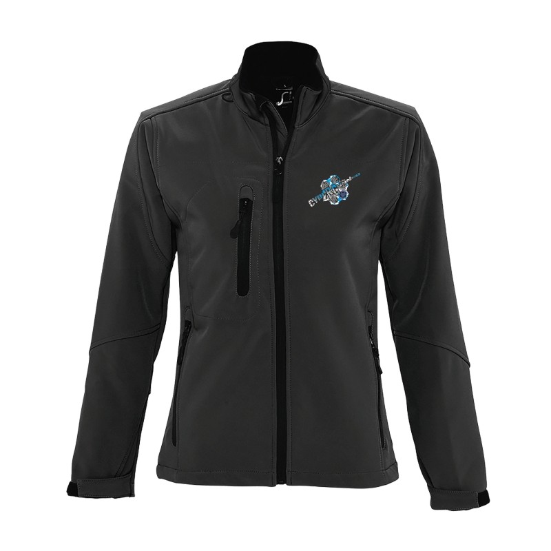 GIACCA ROXY LOGO AZZURRO ANTRACITE