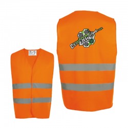 GILET ALTA VISIBILITÀ SECURE PRO LOGO VERDE ARANCIO FLUO