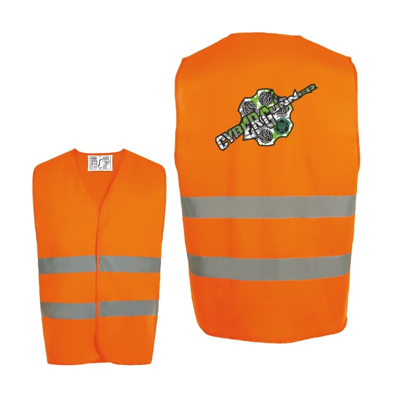 GILET ALTA VISIBILITÀ SECURE PRO LOGO VERDE ARANCIO FLUO