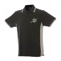 POLO ANKARA LOGO VERDE BLACK-LIGHT GREY