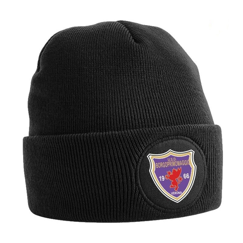 BERRETTO CIRCULAR PATCH BEANIE BLACK MERCHANDISING