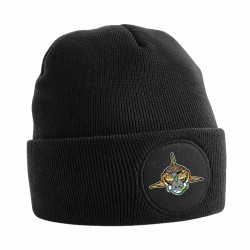 BERRETTO CIRCULAR PATCH BEANIE NERO