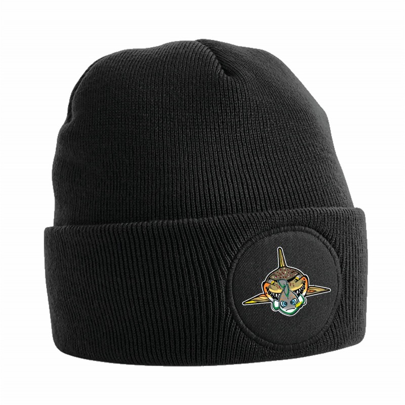 BERRETTO CIRCULAR PATCH BEANIE NERO