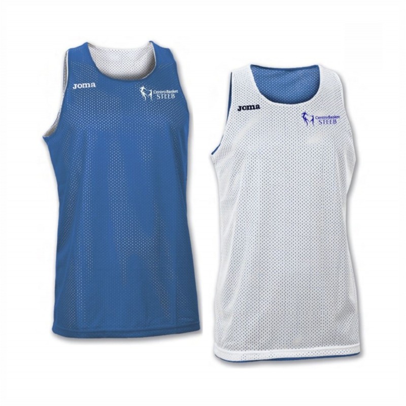 CANOTTA ARO REVERSIBLE WHITE-BLU ROYAL ALLENAMENTO