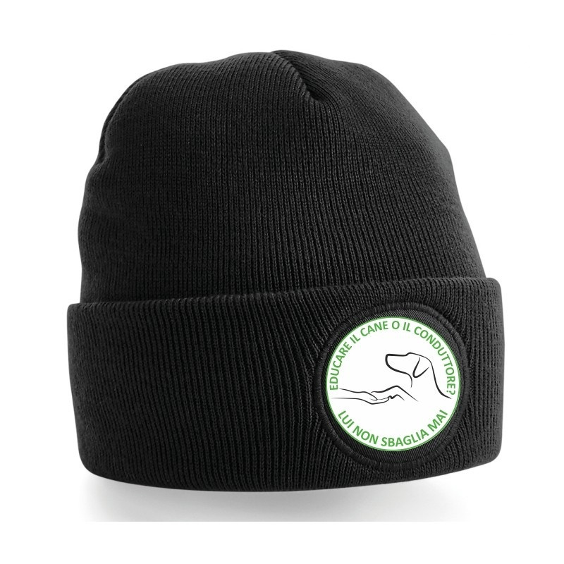CAPPELLINO B446 CIRCULAR PATCH BEANIE BLACK