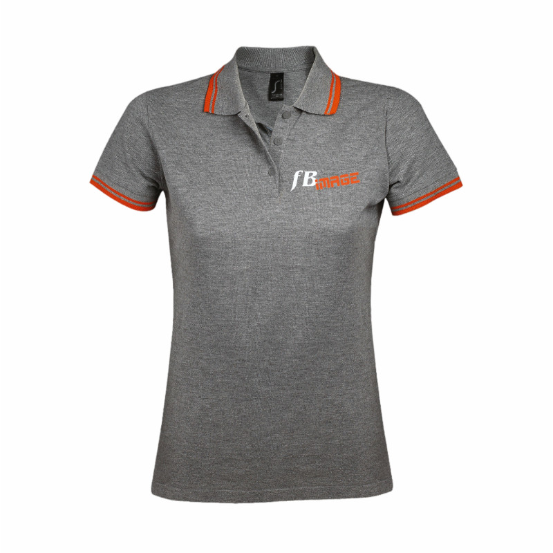 POLO PASADENA WOMEN GRIGIO-ARANCIO FLUO