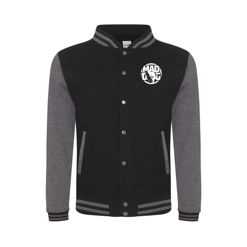 VARSITY JACKET JET BLACK-CHARCOAL