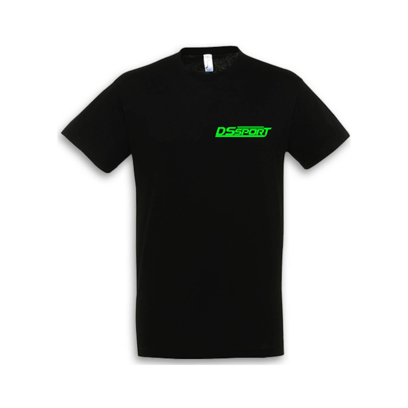 T-SHIRT NERO DS VERDE FLUO
