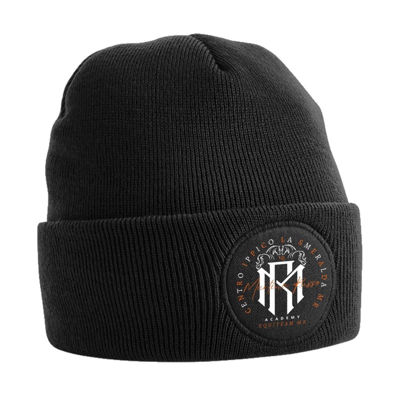 CAPPELLINO B446 CIRCULAR PATCH BEANIE BLACK