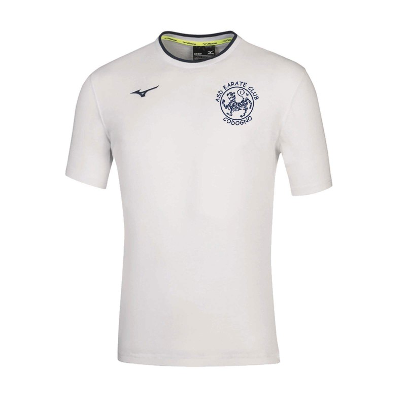 MIZUNO TEE WHITE-NAVY