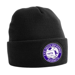 BERRETTO CIRCULAR PATCH BEANIE NERO