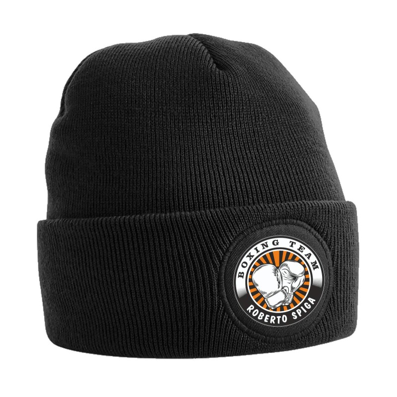 BERRETTO CIRCULAR PATCH BEANIE NERO