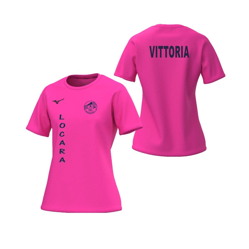 MIZUNO TRAINING TEE WOMAN PINK FLUO