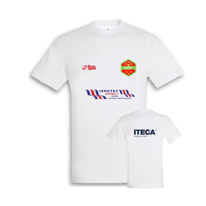 T-SHIRT REGENT BIANCO ALLENAMENTO CON SPONSOR IDROTEC E ITECA