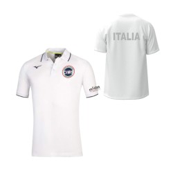 MIZUNO POLO WHITE-NAVY