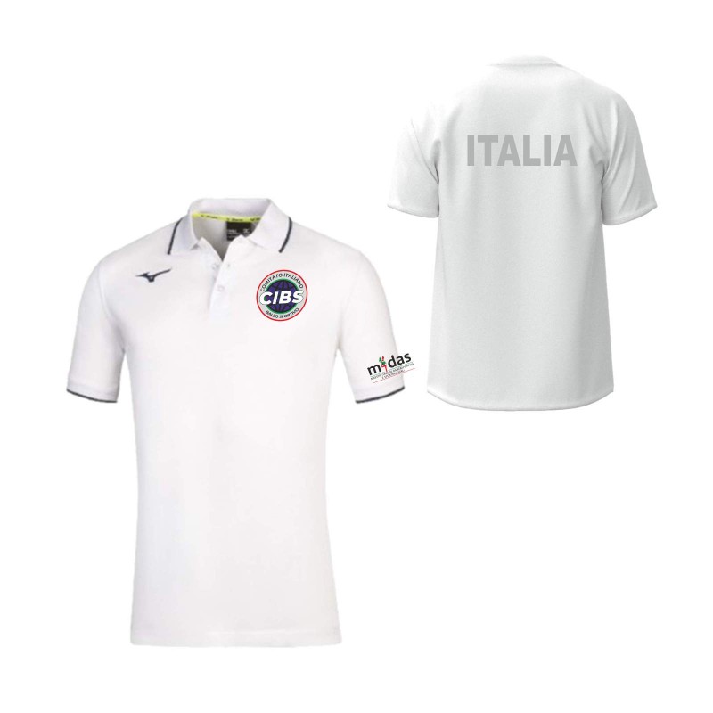 MIZUNO POLO WHITE-NAVY