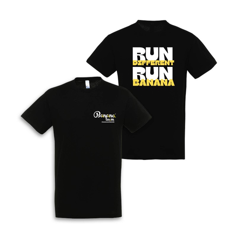 TSHIRT REGENT NERO -  RUN DIFFERENT RUN BANANA