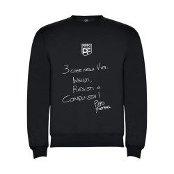 FELPA CLASICA NERO "3 COSE NELLA VITA: INSISTI, RESISTI E CONQUISTA!"