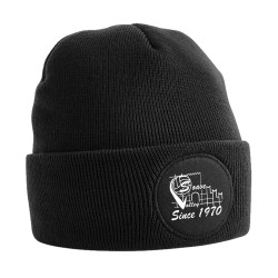 CIRCULAR PATCH BEANIE NERO
