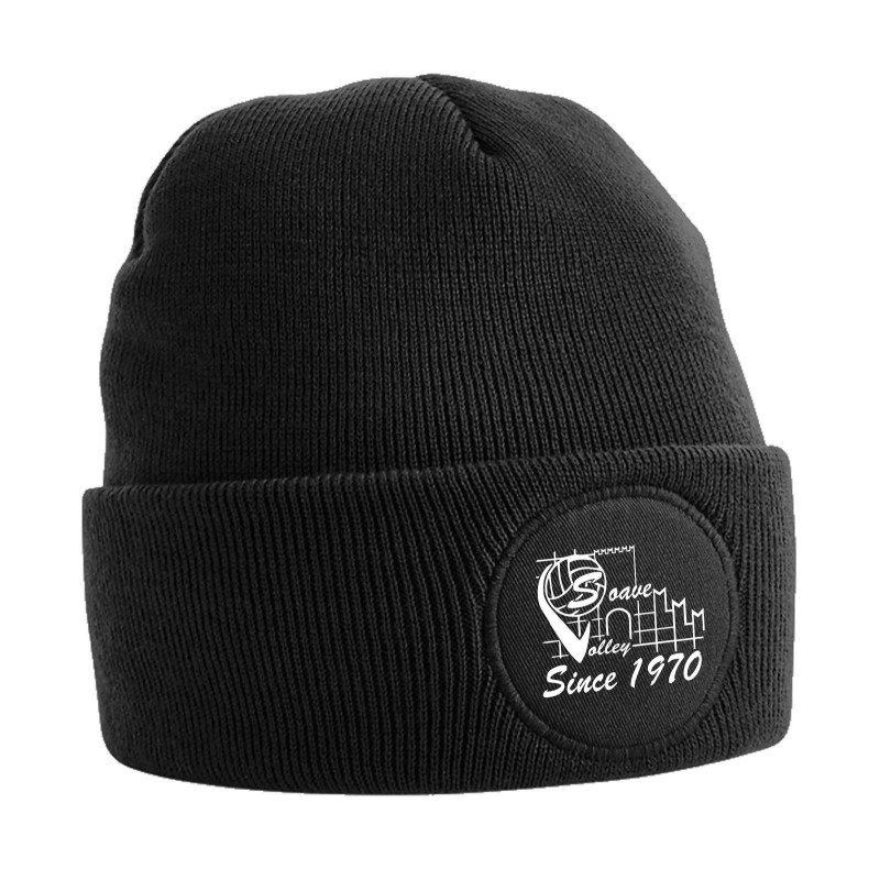 CIRCULAR PATCH BEANIE NERO