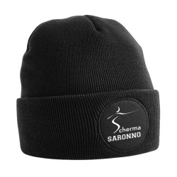 CAPPELLINO CIRCULAR PATCH BEANIE NERO