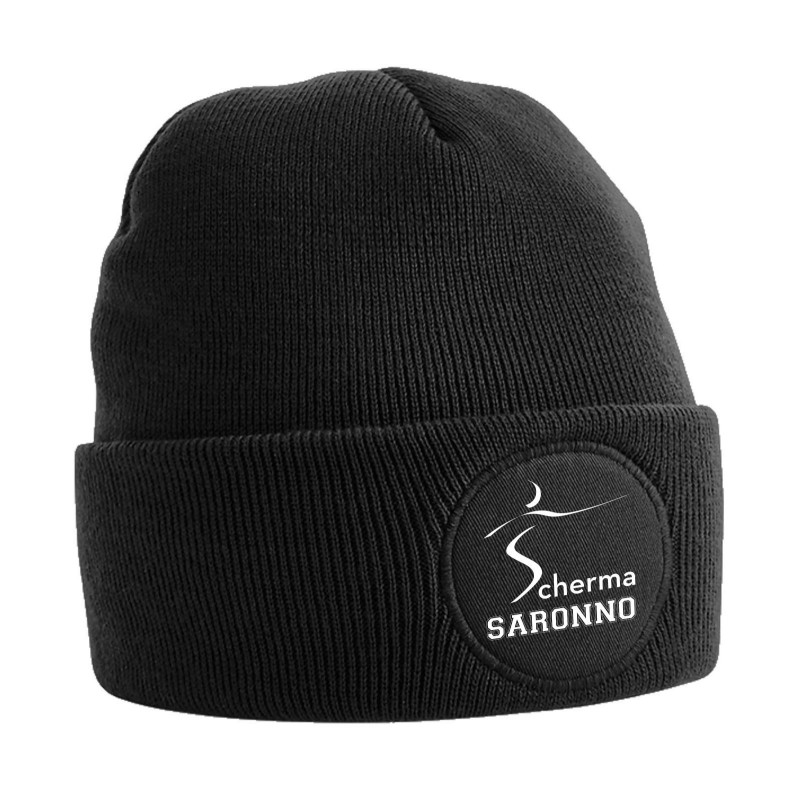 CAPPELLINO CIRCULAR PATCH BEANIE NERO