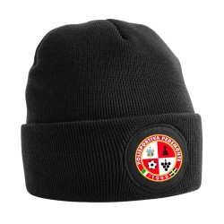 CIRCULAR PATCH BEANIE BLACK